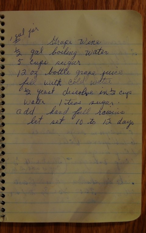 Recipe card for Grape Wine