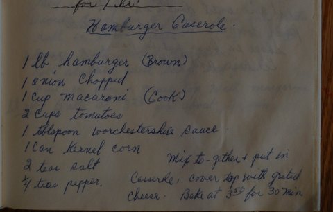 Recipe card for Hamburger Casserole