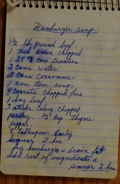 Recipe card for Hamburger Soup