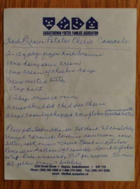 Recipe card for Hash Brown Potato Cheese Casserole