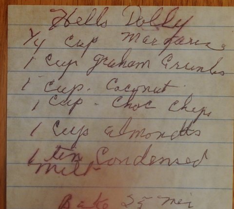 Recipe card for Hello Dolly