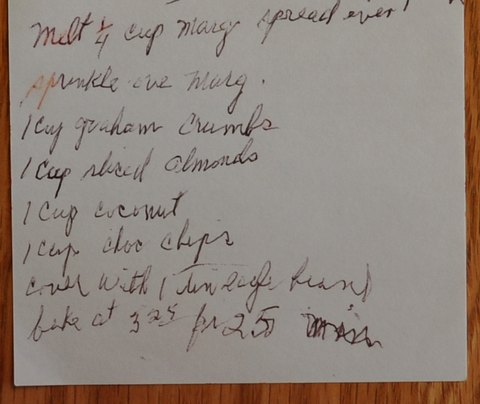 Recipe card for Hello Dolly