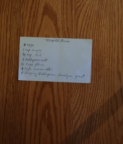 Recipe card for Hospital Buns
