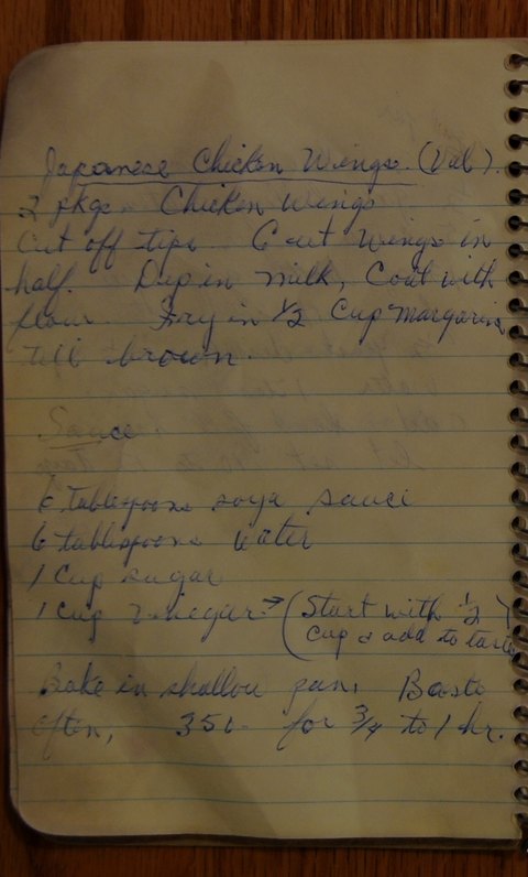 Recipe card for Japanese Chicken Wings
