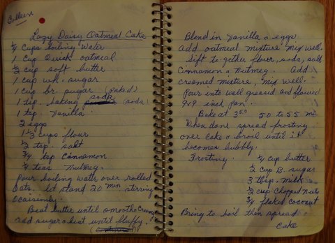 Recipe card for Lazy Daisy Oatmeal Cake