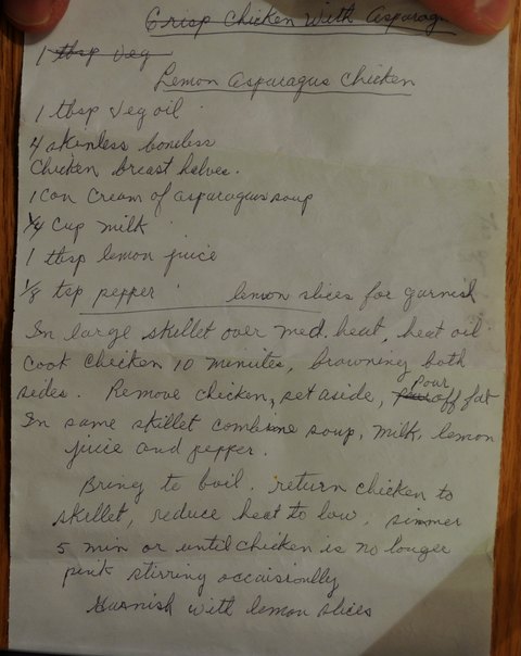 Recipe card for Lemon Asparagus Chicken