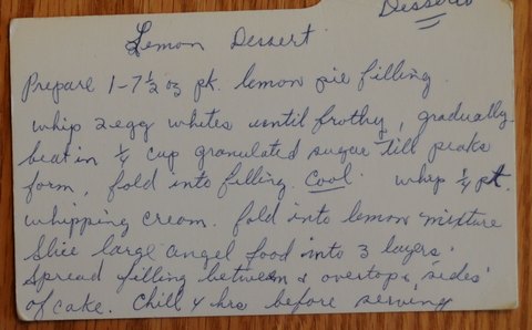 Recipe card for Lemon Dessert