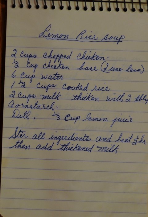 Recipe card for Lemon Rice Soup