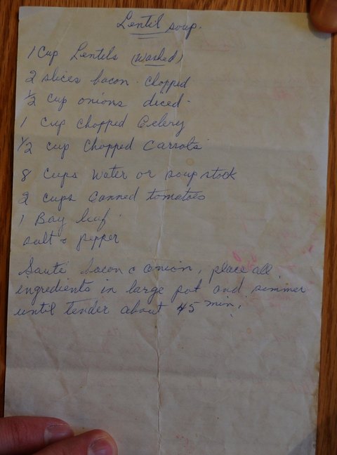 Recipe card for Lentil Soup