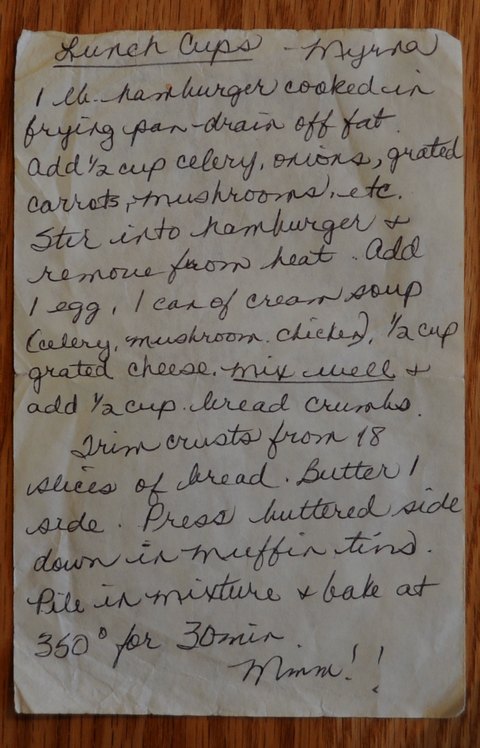 Recipe card for Lunch Cups