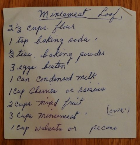 Recipe card for Mincemeat Loaf