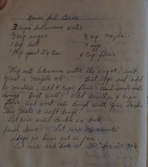 Recipe card for Never Fail Buns