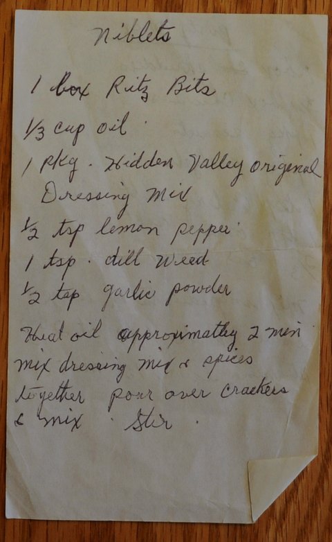 Recipe card for Niblets