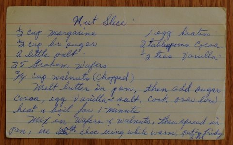 Recipe card for Nut Slice