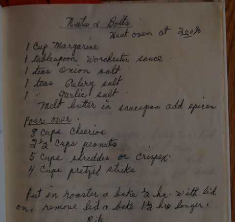 Recipe card for Nuts & Bolts