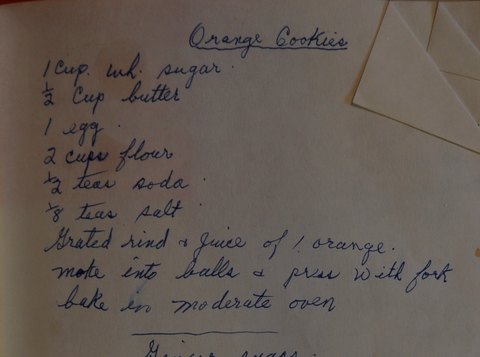 Recipe card for Orange Cookies