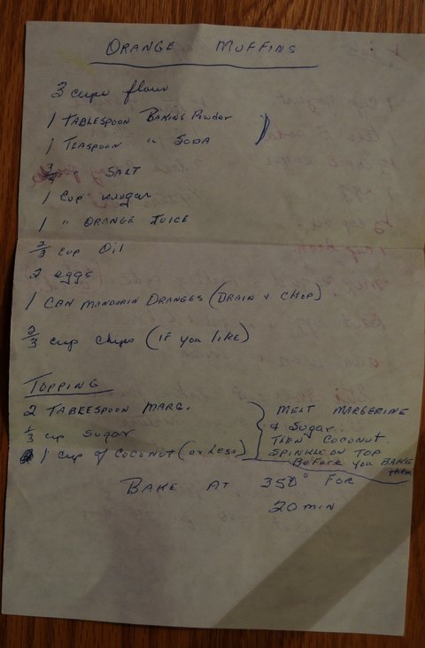 Recipe card for Orange Muffins