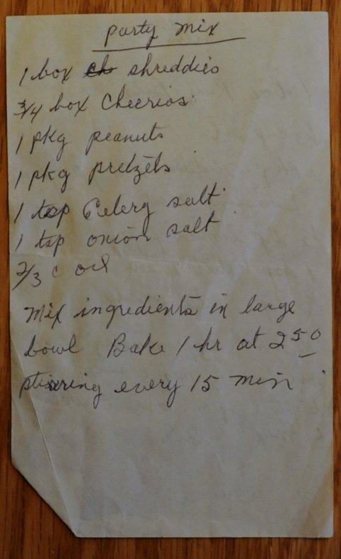 Recipe card for Party Mix