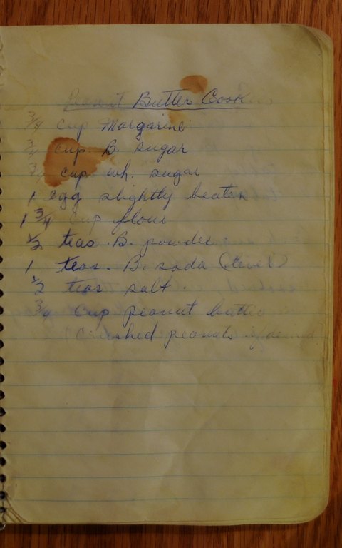 Recipe card for Peanut Butter Cookies