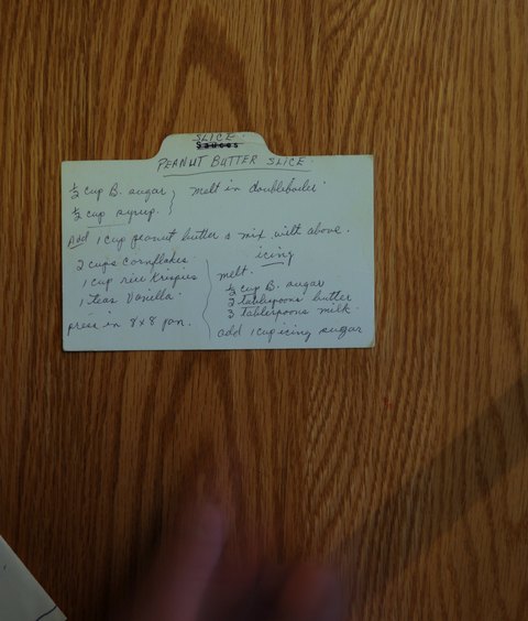 Recipe card for Peanut Butter Slice