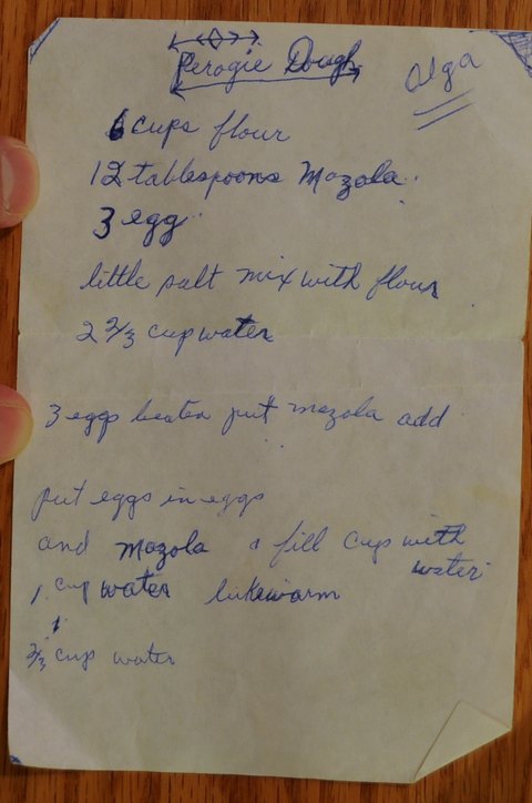 Recipe card for Perogie Dough