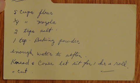 Recipe card for Perogies