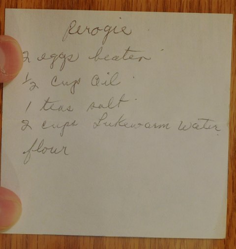 Recipe card for Pierogie