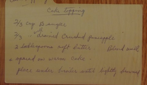 Recipe card for Pineapple Cake Topping