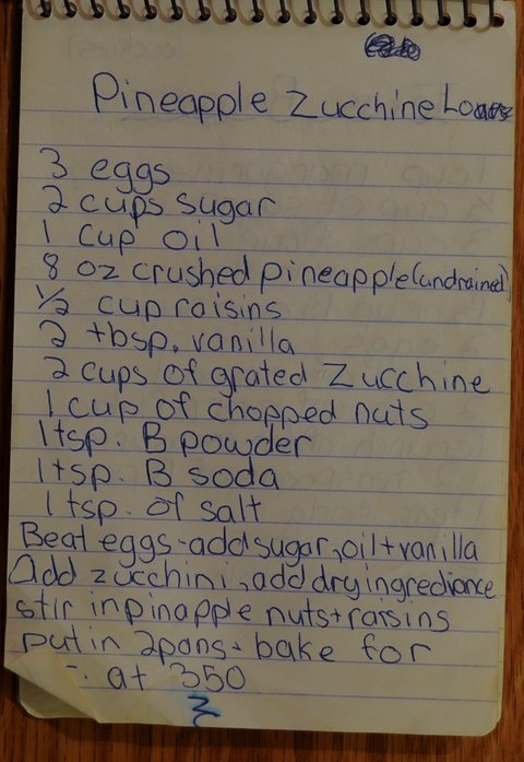 Recipe card for Pineapple Zucchini Loaves