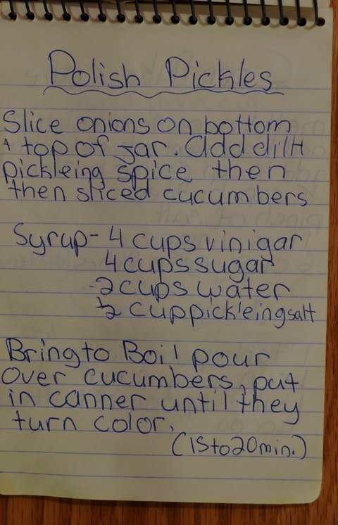 Recipe card for Polish Pickles