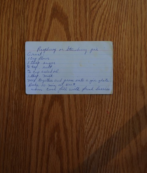 Recipe card for Raspberry or Strawberry Pie