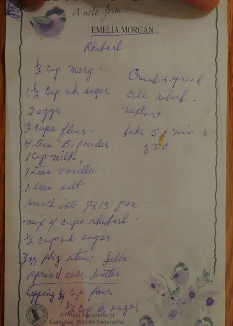 Recipe card for Rhubarb Cake