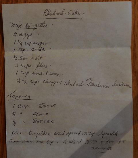 Recipe card for Rhubarb Cake