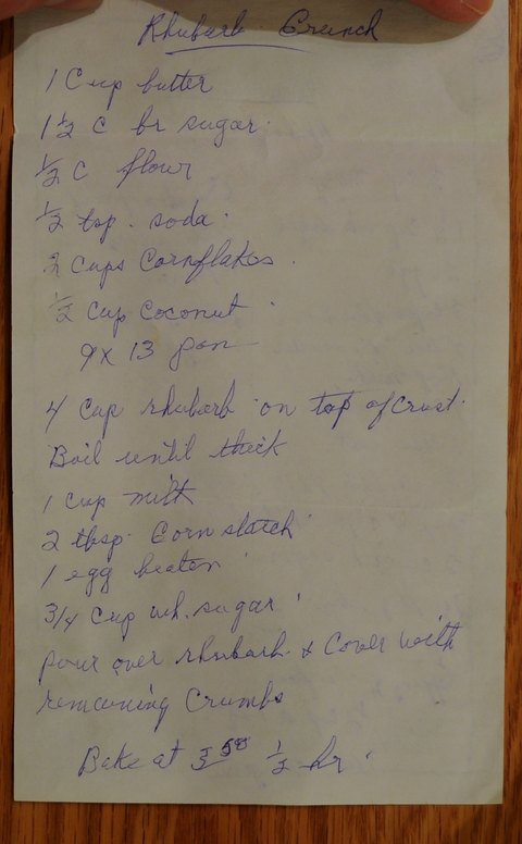Recipe card for Rhubarb Crunch