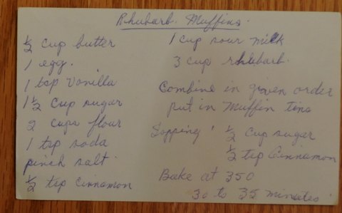 Recipe card for Rhubarb Muffins