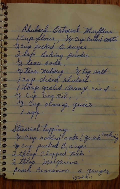 Recipe card for Rhubarb Oatmeal Muffins