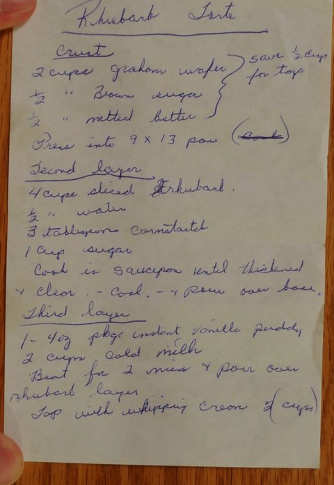Recipe card for Rhubarb Torte