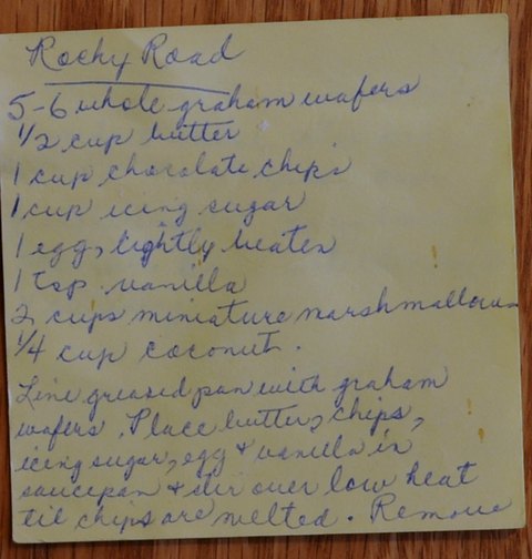 Recipe card for Rocky Road