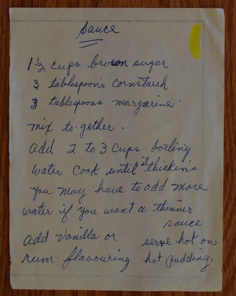 Recipe card for Sauce