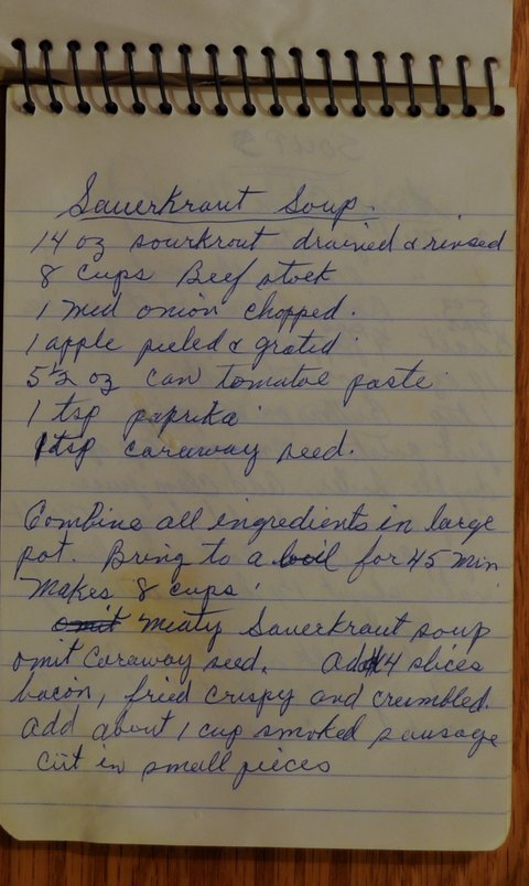 Recipe card for Sauerkraut Soup