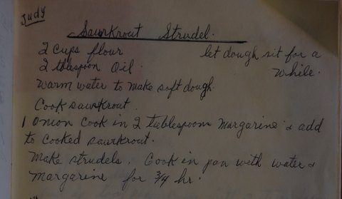 Recipe card for Sauerkraut Strudel