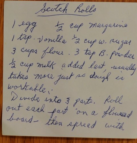 Recipe card for Scotch Rolls