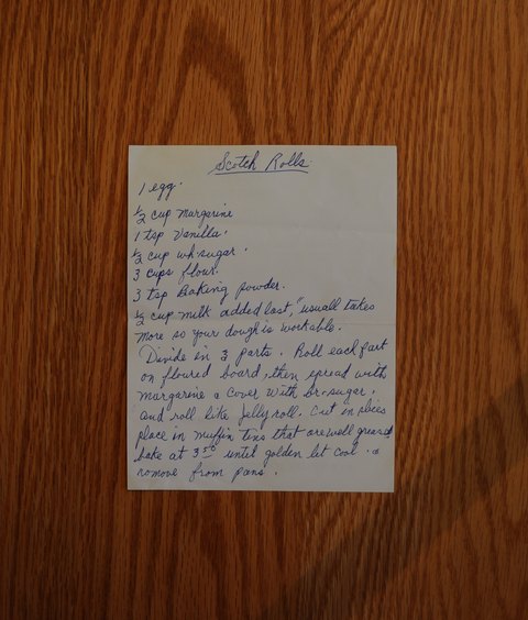 Recipe card for Scotch Rolls