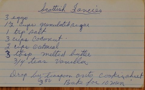 Recipe card for Scottish Fancies