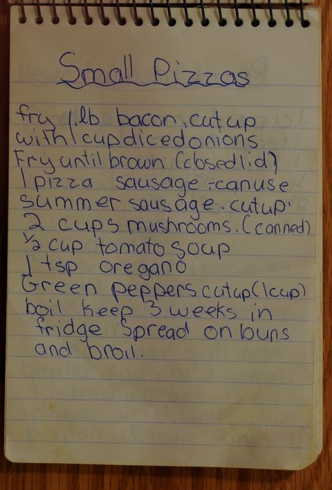 Recipe card for Small Pizzas