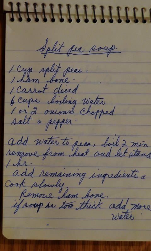 Recipe card for Split Pea Soup
