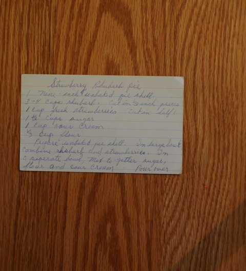 Recipe card for Strawberry Rhubarb Pie