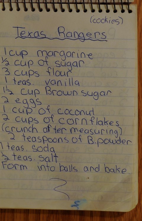 Recipe card for Texas Rangers