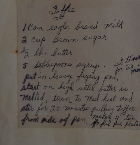 Recipe card for Toffee