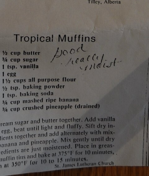 Recipe card for Tropical Muffins